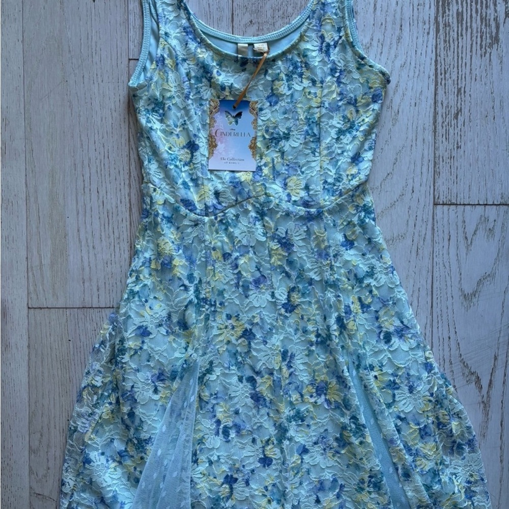 Cinderella Blue and Yellow Floral Lace Top